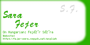 sara fejer business card